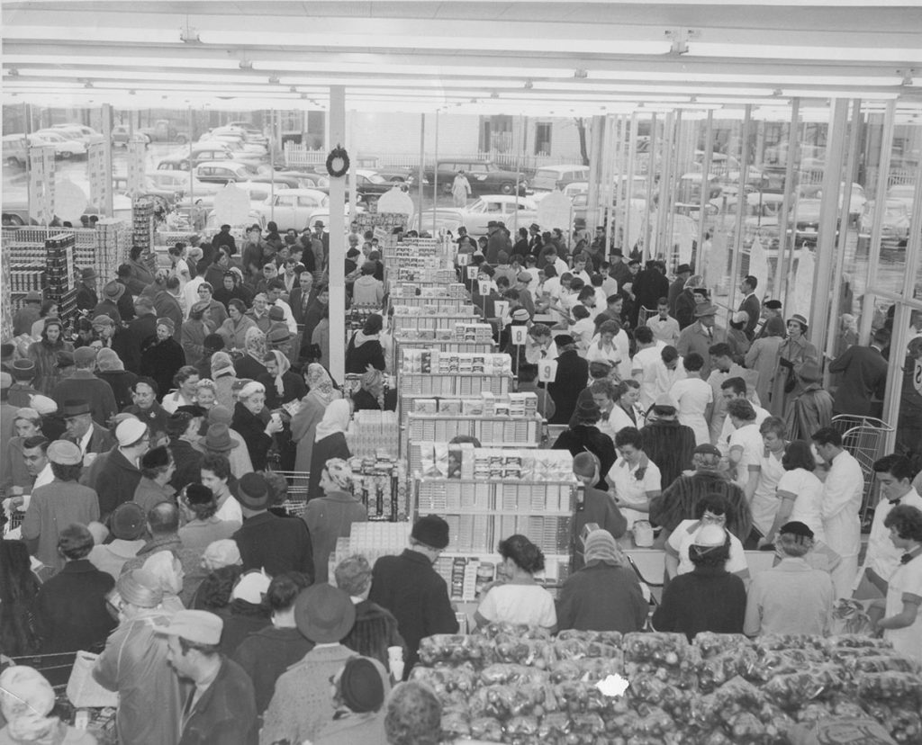 Historical photo of Sobeys store interior