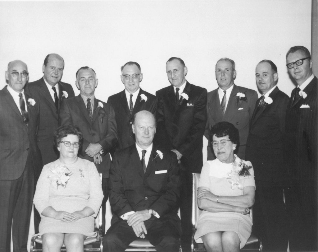 Les premiers membres du Club quart de siècle, en 1969